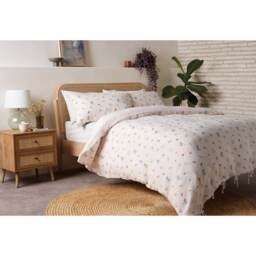 F&F Home Ditsy Floral Muslin Duvet Cover Set Double