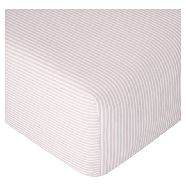 F&F Home 100% Cotton Grey Stripe Fitted Sheet Super King