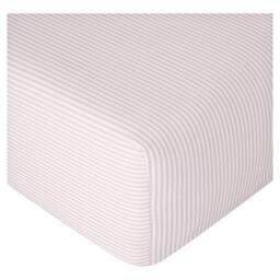 F&F Home 100% Cotton Grey Stripe Fitted Sheet Super King