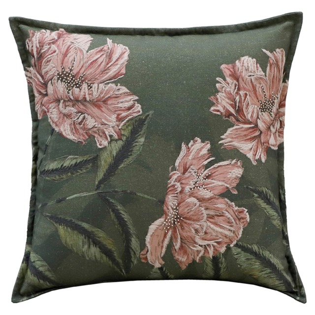 F&F Home Pink Peony Print Cushion 45X45Cm