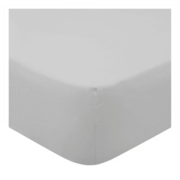F&F Home Bedding Brushed Fitted Sheet Silver Double