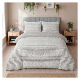 Silentnight Supersoft Grey Geo Duvet Cover Set King