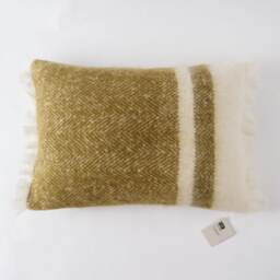 F&F Home Green Stripe Mohair Rectangle Cushion