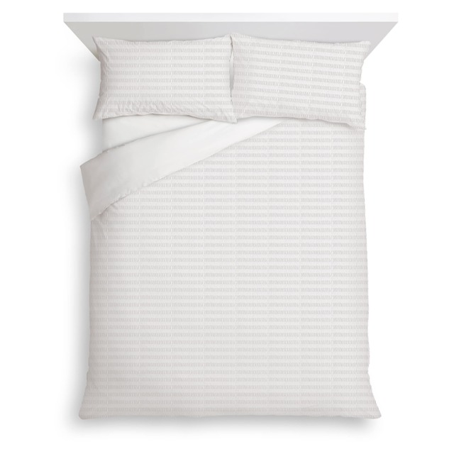 F&F Home White Mini Seersucker Duvet Set King