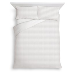 F&F Home White Mini Seersucker Duvet Set King