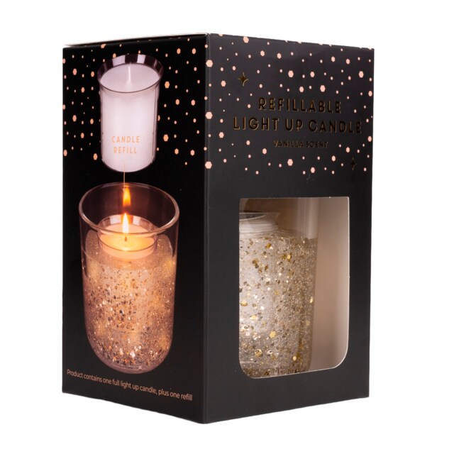 Candlelight Light Up Candle Vanilla Scent and Refill Set 2x90g