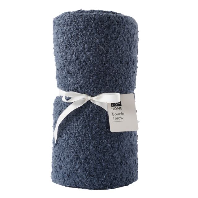 F&F Home Navy Boucle Throw