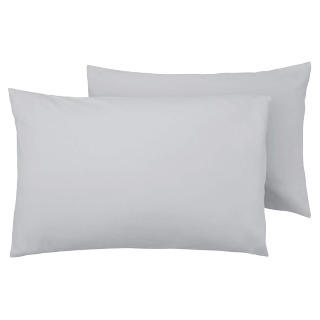F&F Home Bedding Brushed Silver Housewife Pillowcase Pair