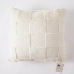 F&F Home Checkerboard Faux Fur Cushion