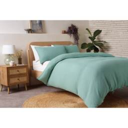 F&F Home Duck Egg Muslin Duvet Set - King