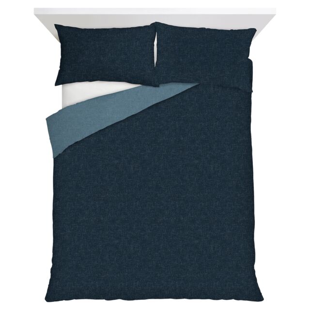 F&F Home Blue Reversible Duvet Cover Set King