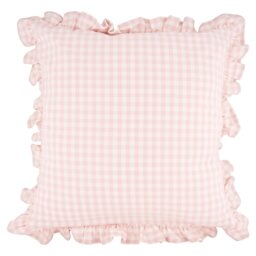 F&F Home Pink Gingham Cushion