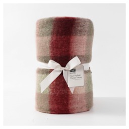 F&F Home Faux Mohair Tartan Check Throw