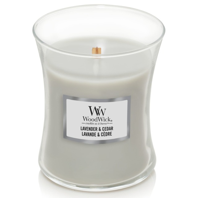 Woodwick Lavender and Cedar Medium Hourglass Candle 275g