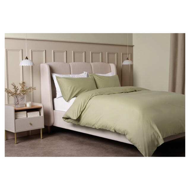 F&F Home Green Cotton Cooling Duvet Set Super King