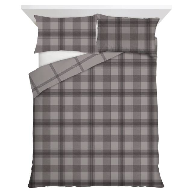 F&F Home Black Check Duvet Cover Set Double