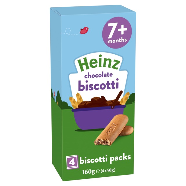 Heinz Chocolate Biscotti Baby Food Snack  7m+ 4x40g