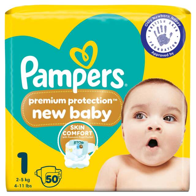 Pampers New Baby Size 1 50 Nappies Essential Pack