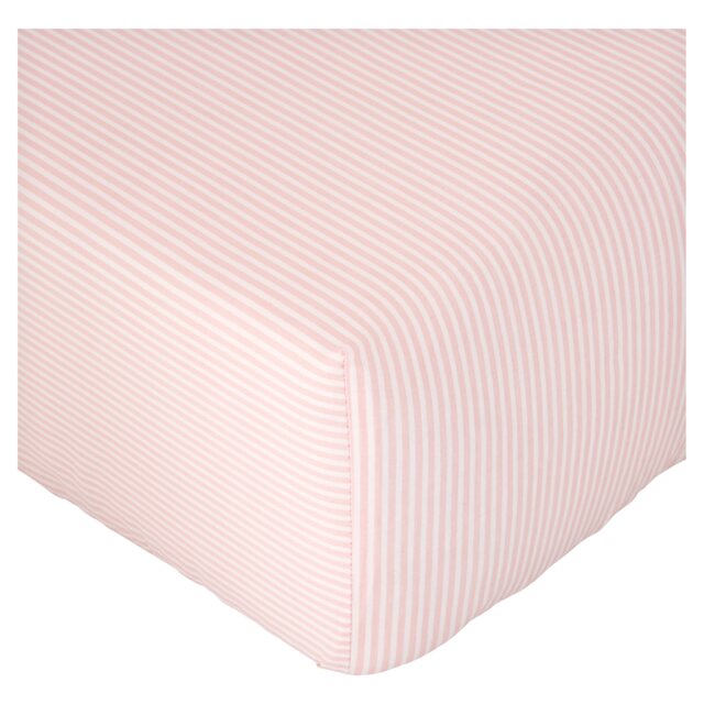 F&F Home 100% Cotton Pink Stripe Fitted Sheet Single