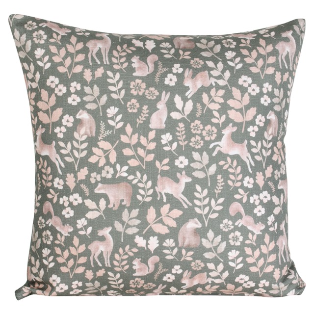 F&F Home Green Woodland Animal Cushion 45X45Cm