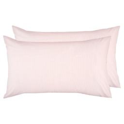 F&F Home 100% Cotton Pink Stripe Pillowcase Pair