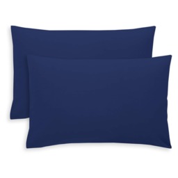 F&F Home Bedding Poly Cotton Navy Housewife Pillowcase Pair