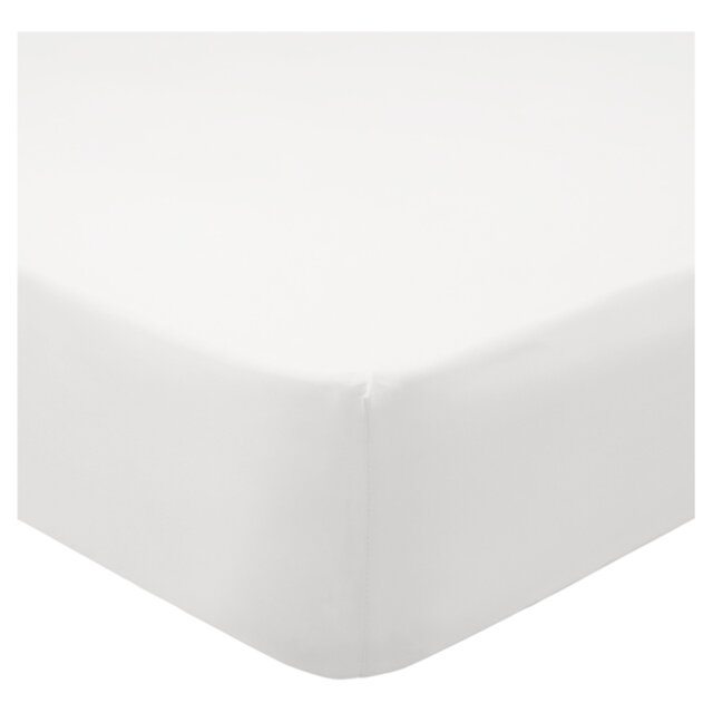Tesco 100% Cotton Fitted Sheet White King Size