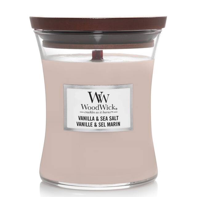 Woodwick Vanilla and Seasalt Medium Hourglass Candle 275g