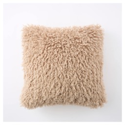 F&F Home Cream Mongolian Faux Fur Cushion 45x45cm
