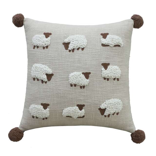 F&F Home Sheep Textured Cushion 45x45cm