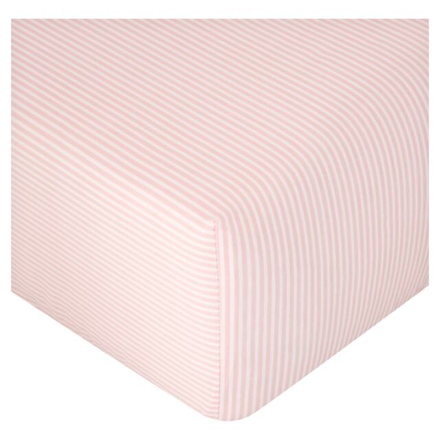 F&F Home 100% Cotton Pink Stripe Fitted Sheet Double