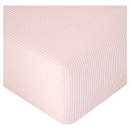 F&F Home 100% Cotton Pink Stripe Fitted Sheet Double