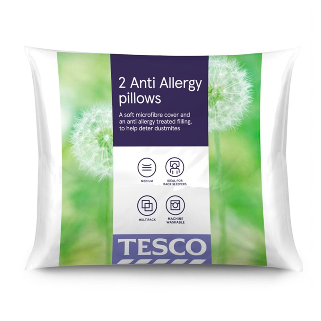 Tesco Anti Allergy Pillow Pack (Medium) by Tesco