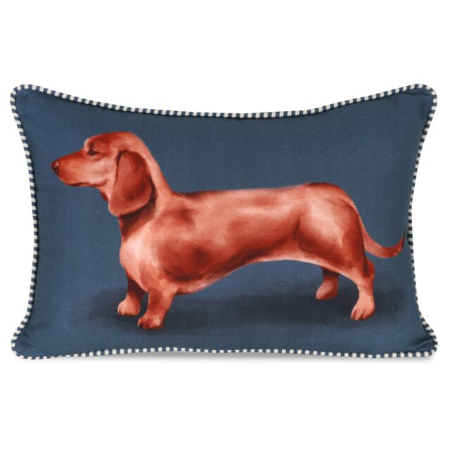 F&F Home Navy Sausage Dog Cushion 30x45cm