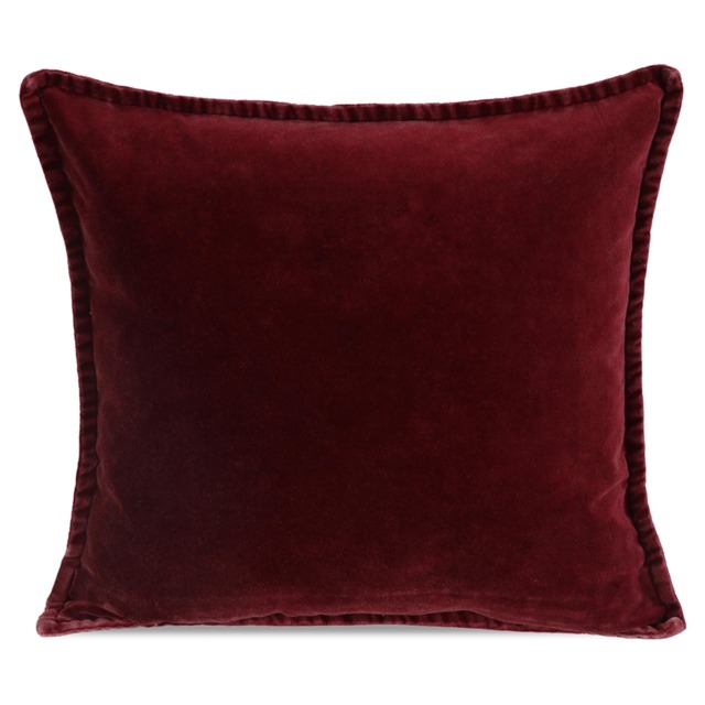 F&F Home Burgundy Cotton Velvet Cushion 45X45Cm