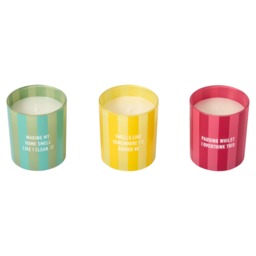 F&F Home Block Stripe Slogan Jar Candle Assortment