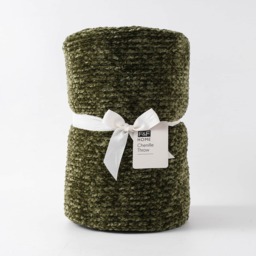 F&F Home Thyme Green Chenille Throw