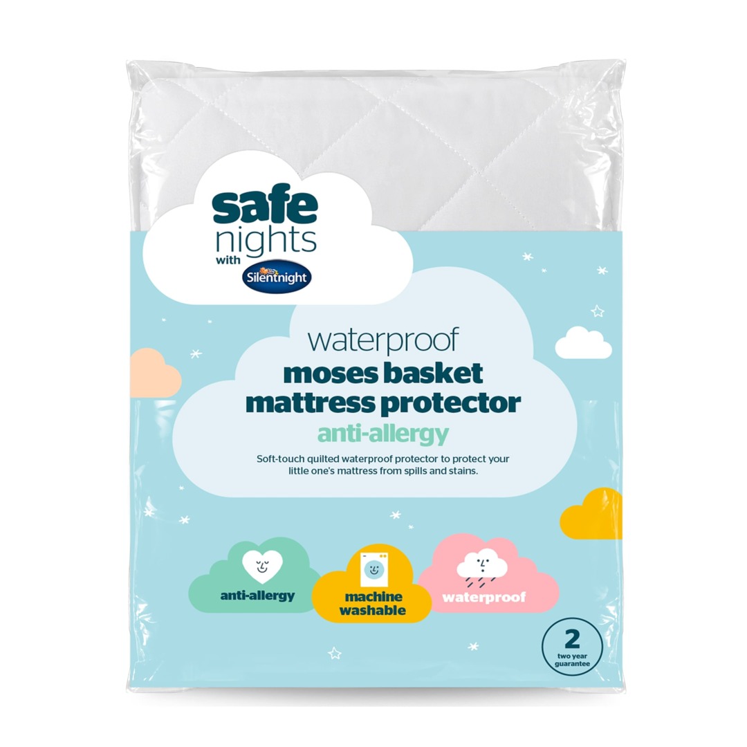 Kandall Quilted Moses Basket Mattress - Water Repellent, Anti-Allergenic, UK Made, 70x34x4cm, Cosy For Newborns & Toddlers