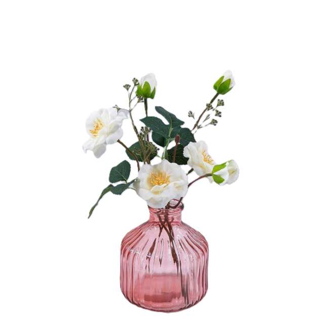 Bayswood Florals in Pink Glass Vase