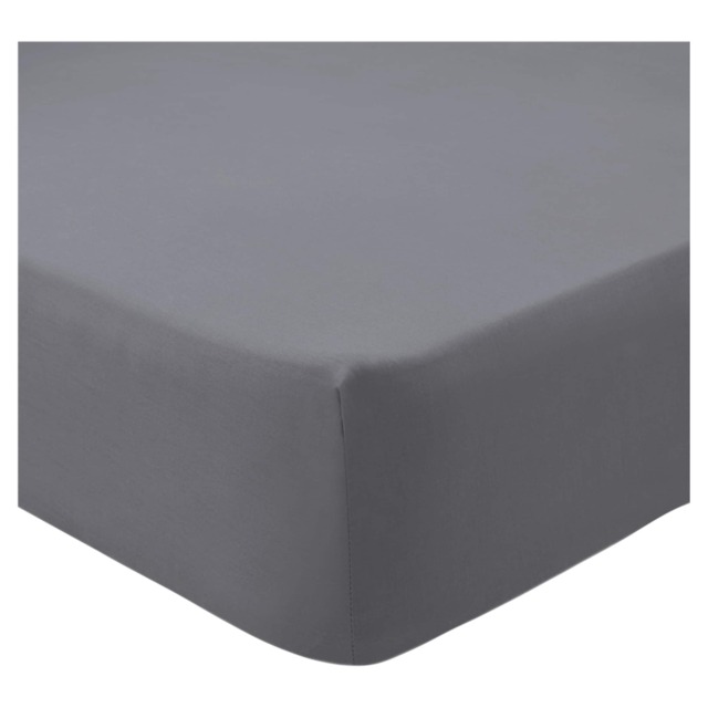 F&F Home Poly Cotton Fitted Sheet Grey Super King