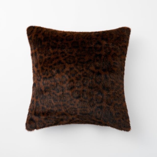 F&F Home Leopard Faux Fur Cushion 45x45cm