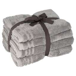 F&F Home Egyptian Cotton Hygro Towel Bale Silver 4 Piece