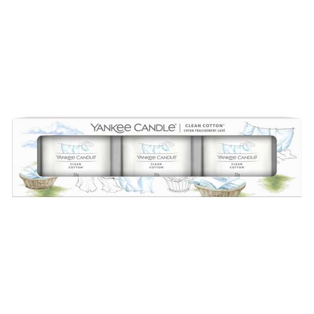 Yankee Candle Signature Clean Cotton Mini Filled Votive 3 x 37g