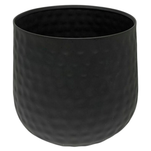 F&i Hammered Metal Planter Black