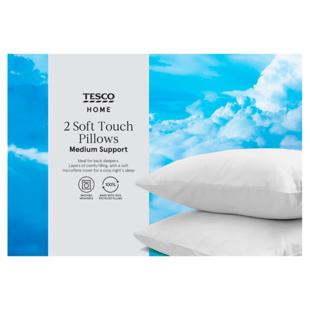 Tesco Soft Touch Pillow Pack (Medium) by Tesco