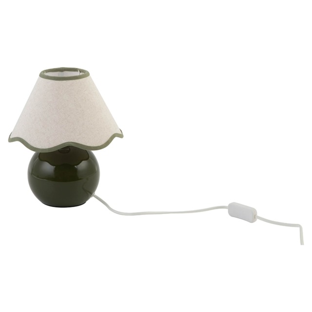 F&F Home Green Round Ceramic Table Lamp