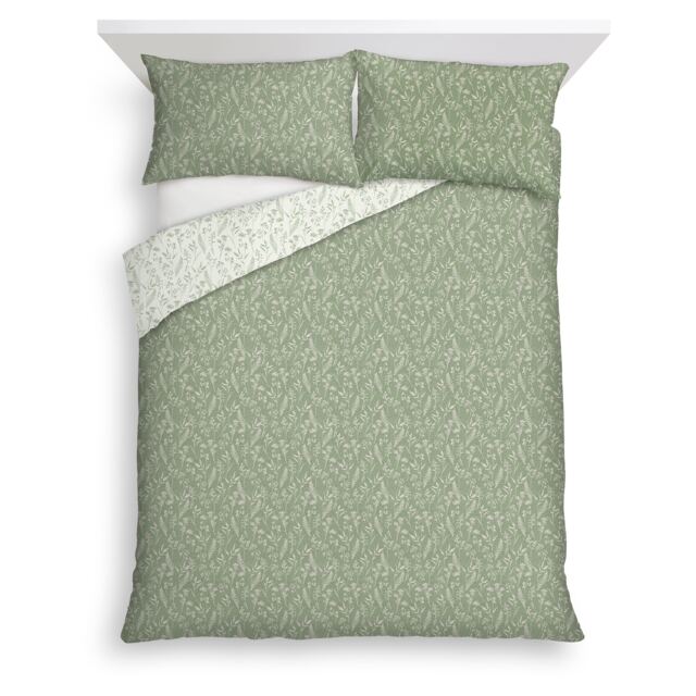 F&F Home Green Sprig Duvet Cover Set King