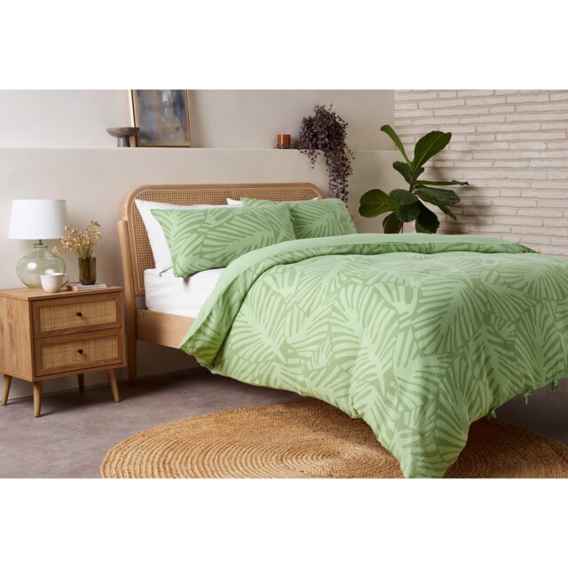 F&F Home Palm Leaves Muslin Duvet Set - King