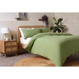 F&F Home Green Muslin Duvet Set - Double