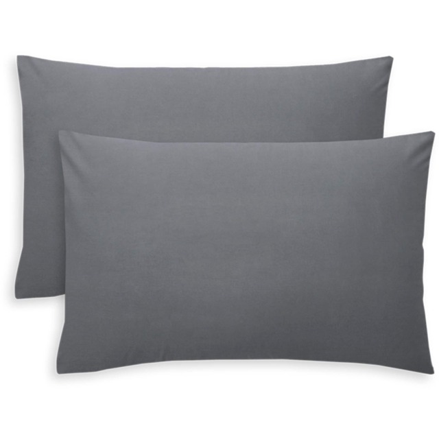 F&F Home Bedding Poly Cotton Grey Housewife Pillowcase Pair